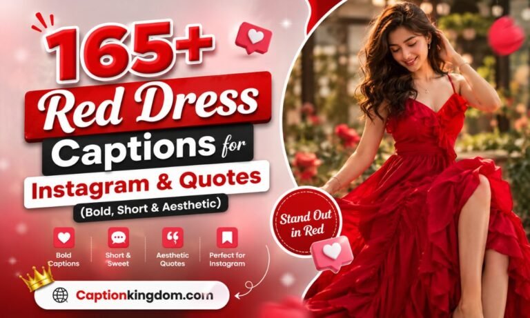 165+ Red Dress Captions for Instagram & Quotes (Bold, Short & Aesthetic)