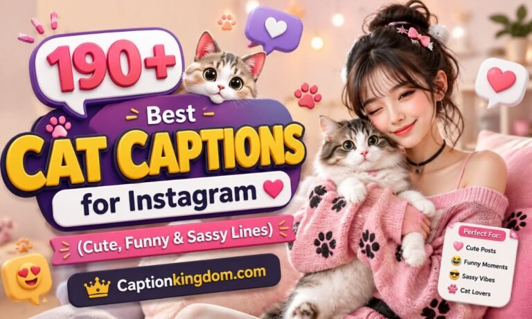 190+ Best Cat Captions for Instagram (Cute, Funny & Sassy Lines)