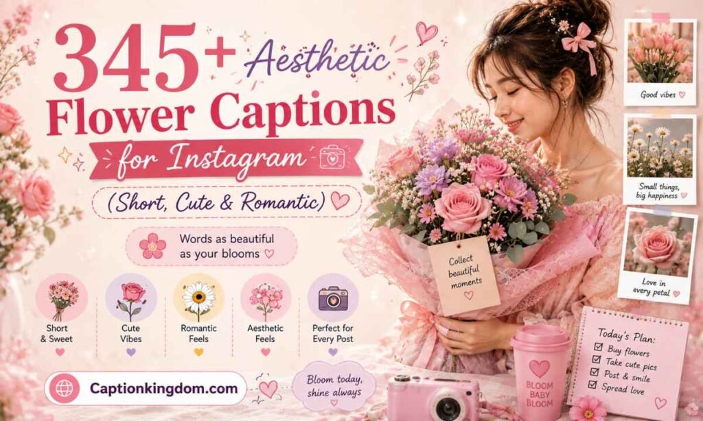 345+ Aesthetic Flower Captions for Instagram (Short, Cute & Romantic)