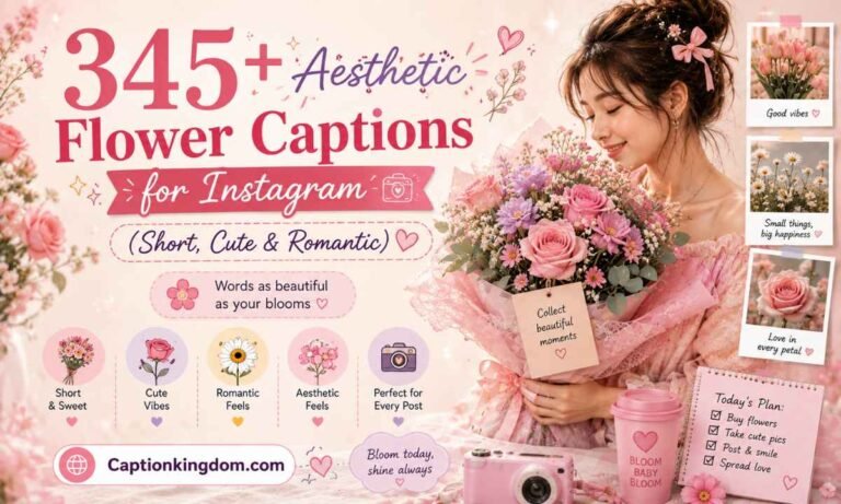 345+ Aesthetic Flower Captions for Instagram (Short, Cute & Romantic)