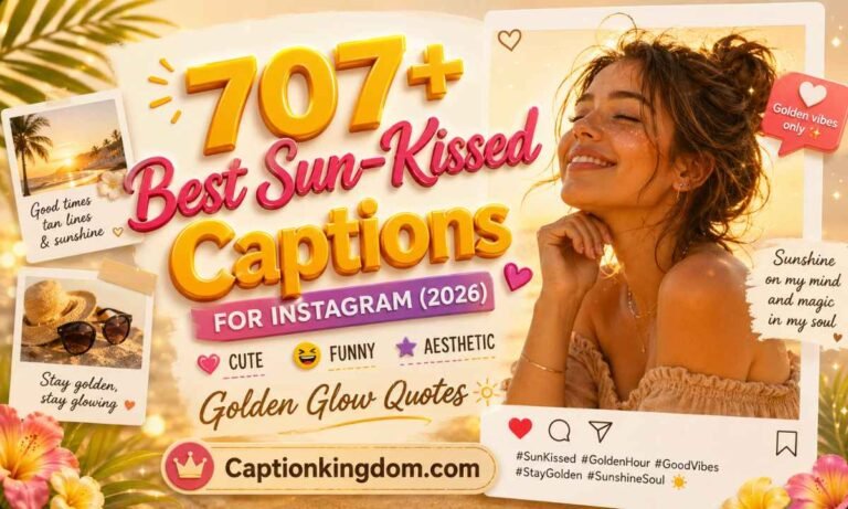 707+ Best Sun-Kissed Captions for Instagram (2026) – Cute, Funny & Aesthetic Golden Glow Quotes