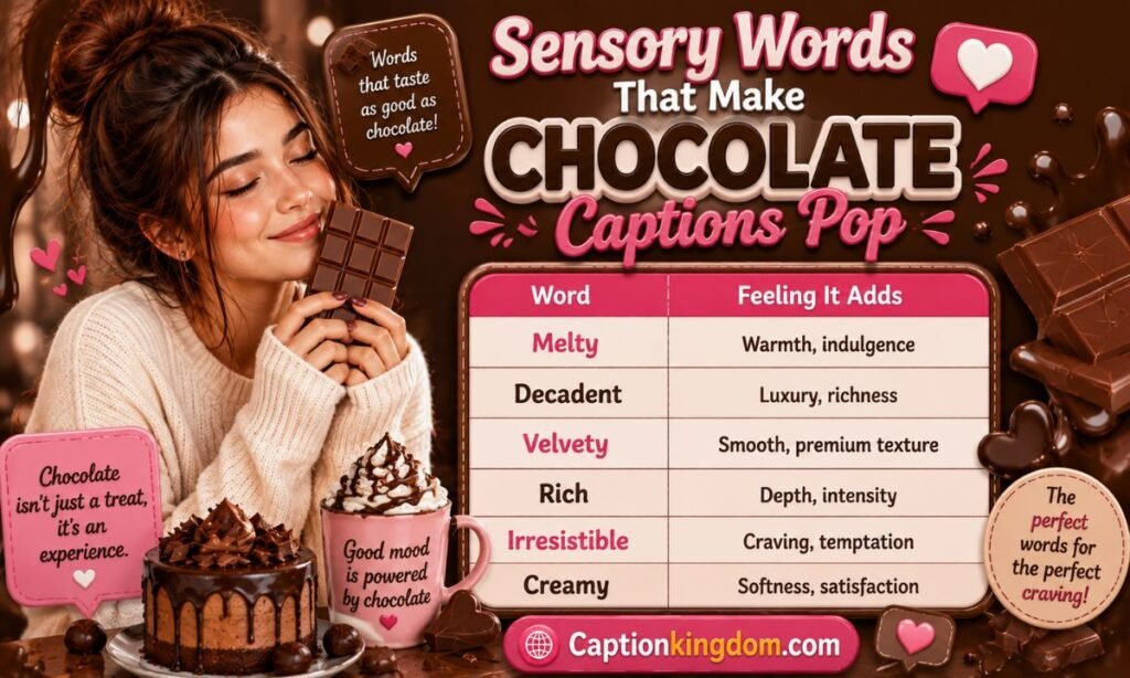 short chocolate captions for instagram