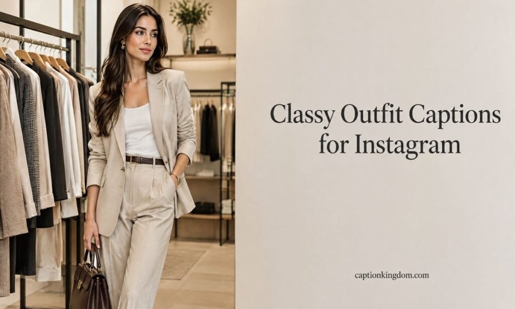 classy outfit caption for instagram