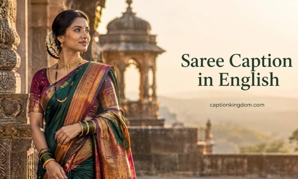 saree captions in english