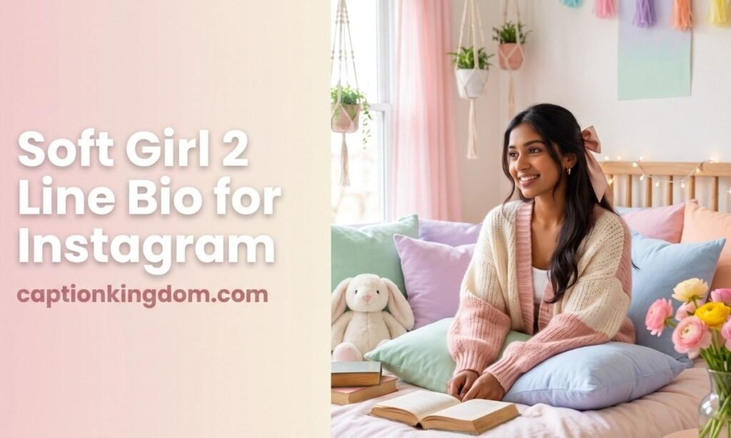 soft girl 2 line bio captions