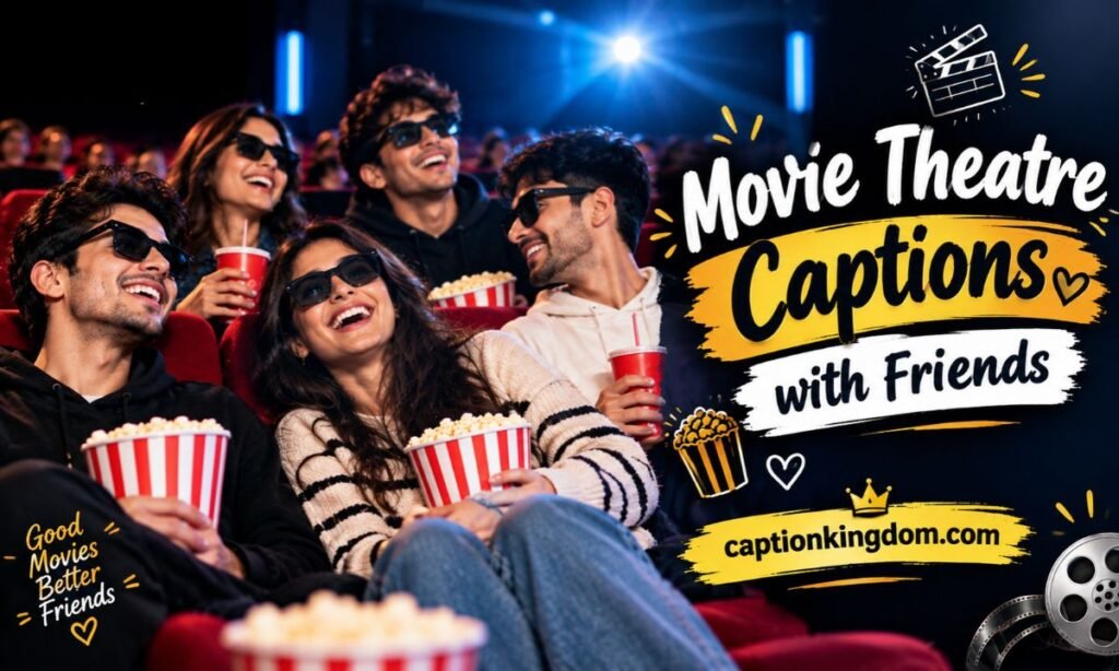 _movie theatre caption with friends