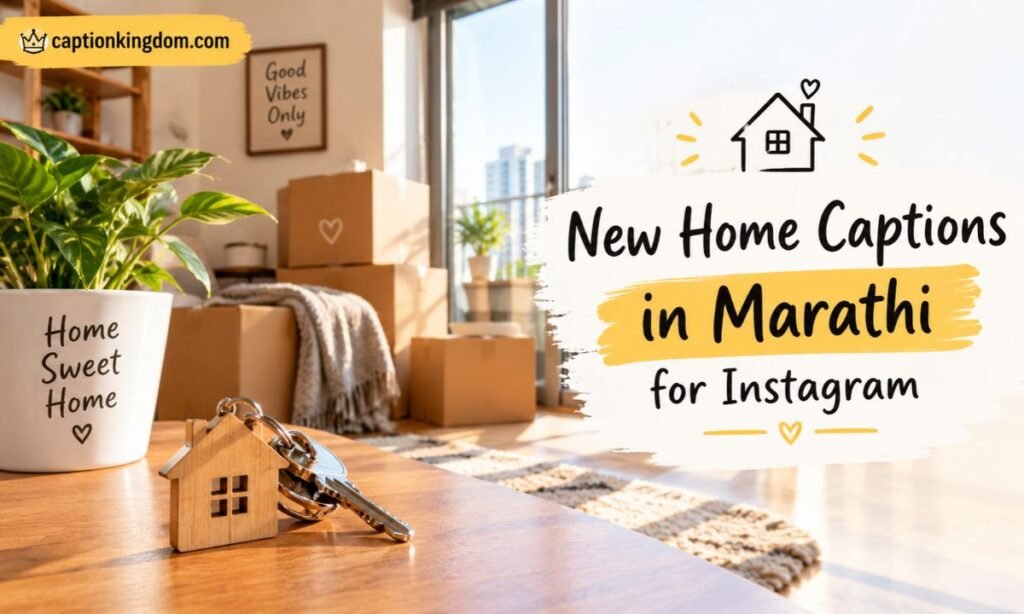 new home caption in marathi