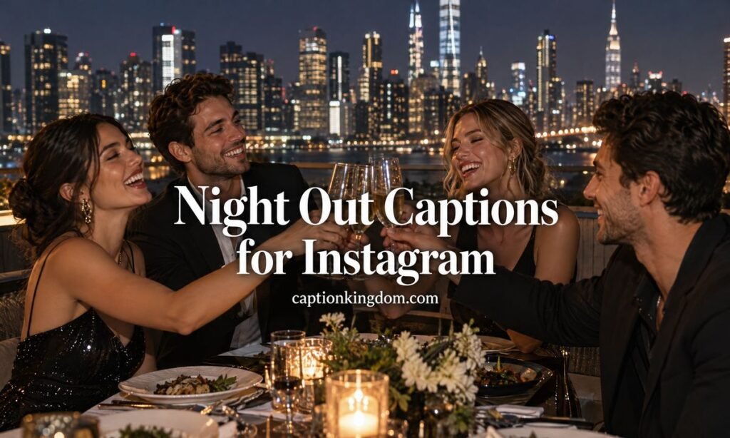 night out captions
