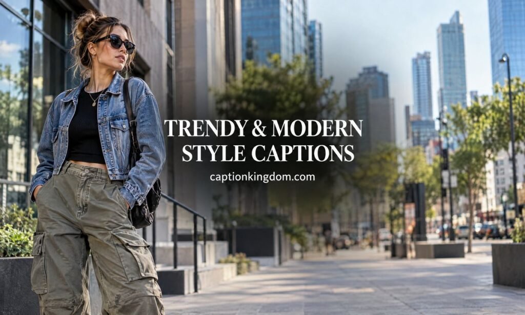 trendy and modern style caption