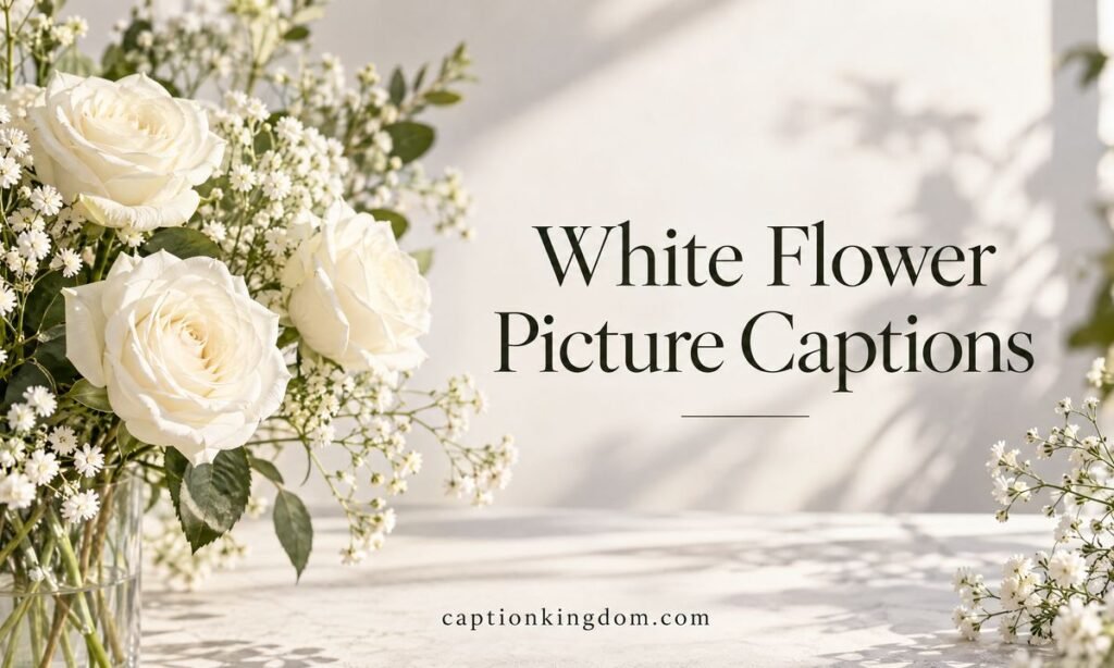 white flower picture captions