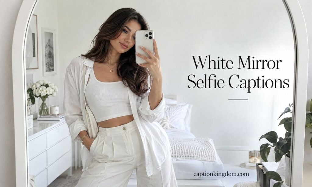 white mirror selfie captions